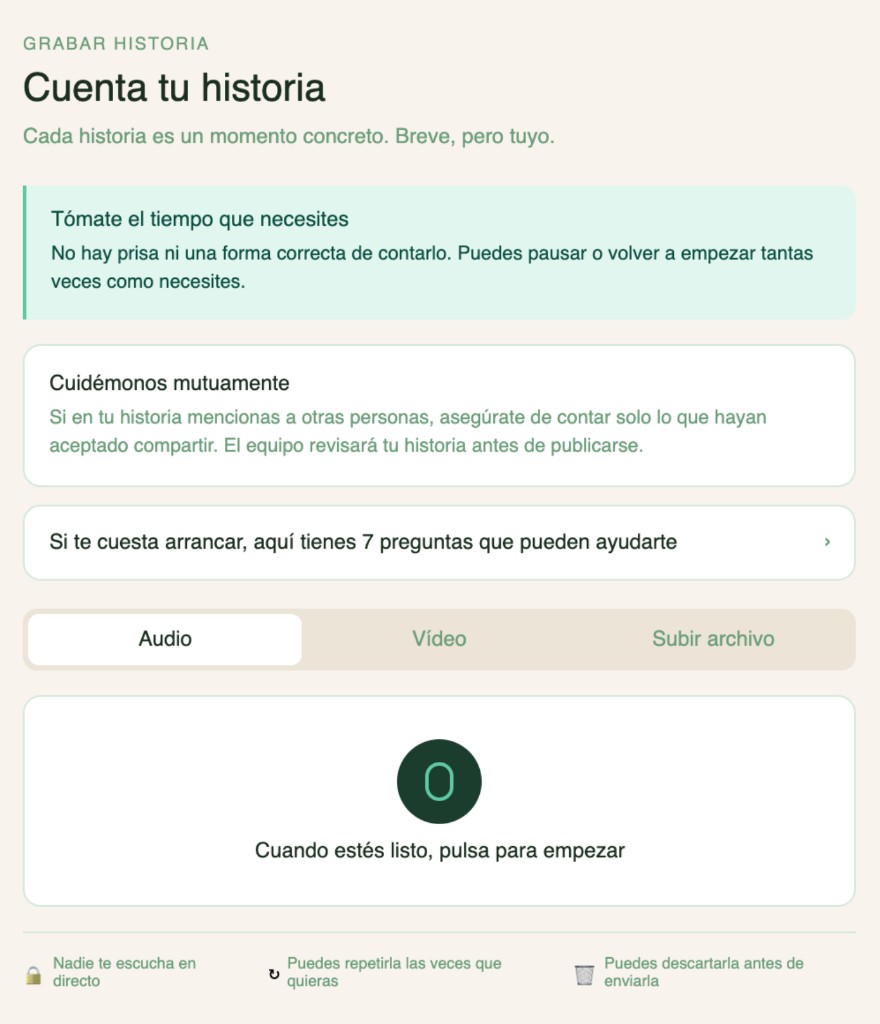 Interfaz para compartir