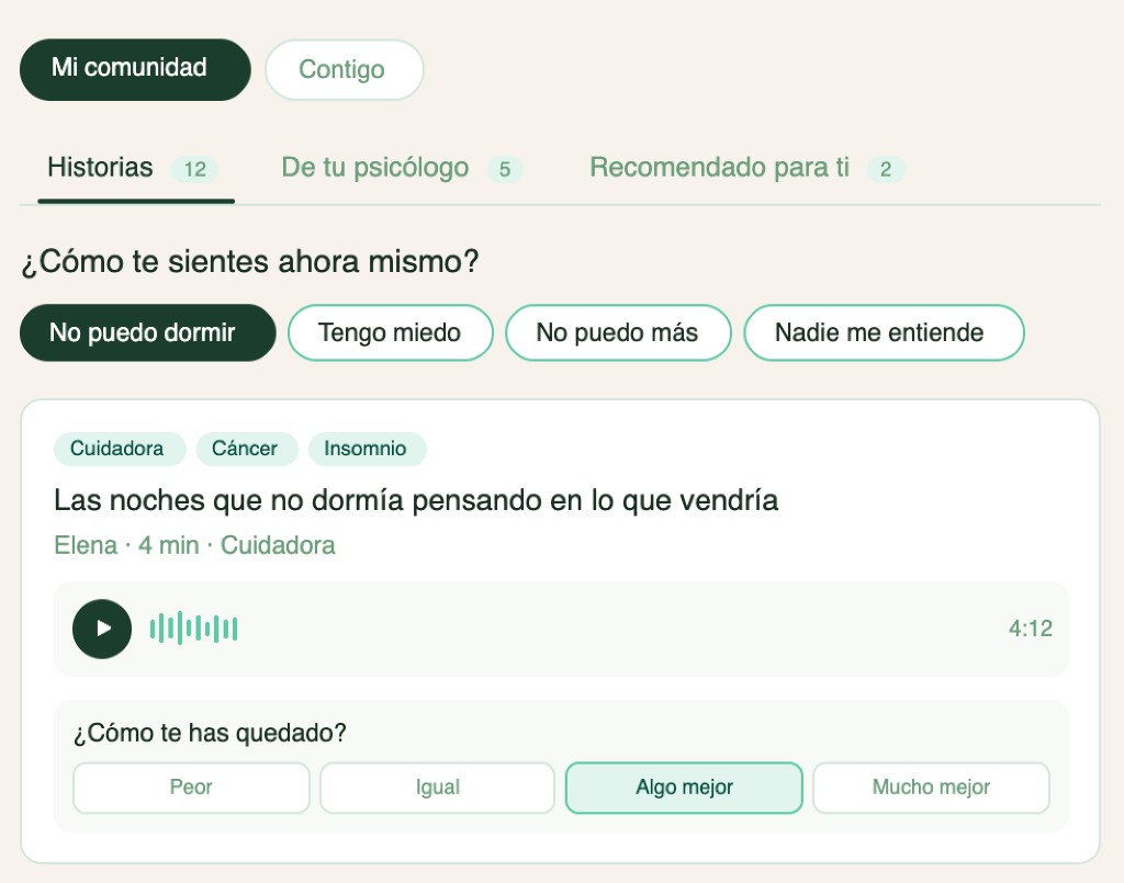 Interfaz para quien escucha